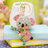 Wholesale Pink Diamond Koala Bear Metal Keychain