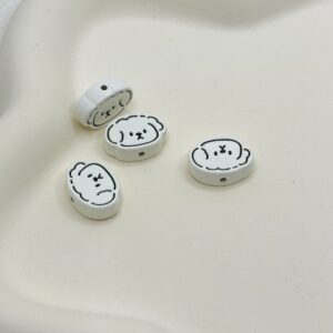Line puppy [white] / 14.2*10.3mm