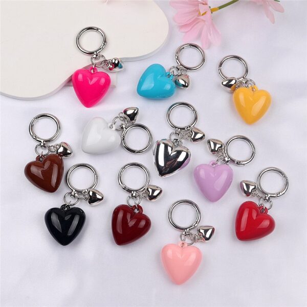 Wholesale Candy-Colored Heart KeychainMobile Phone Chain