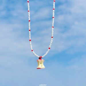 Apple core beaded necklace