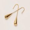 Wholesale Stainless steel stud earrings with gold-plated teardrop round beads