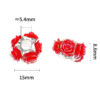 Wholesale 5pcs Rose Can Pass Straight Hole Loose Beads