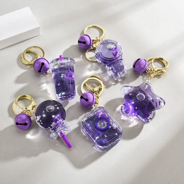 Wholesale Creative Floating Kuromi Acrylic Oil Flow Sand Bottle