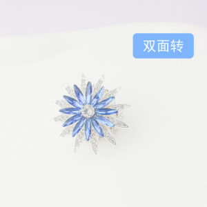 Blue sunflower double-sided turning (1 piece)