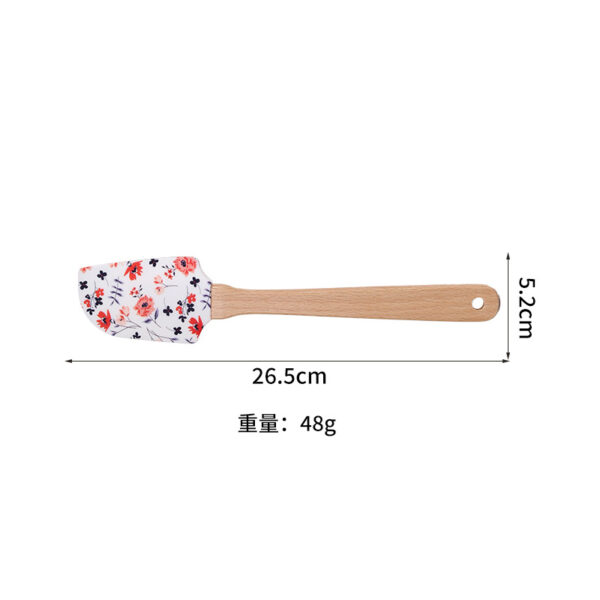 Wholesale Medium pointed silicone wood handled cream cake spatula
