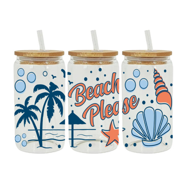 Wholesale UV Transfer Paste Glass Crystal Label Crystal Paste Cross-border Special Paste for 16oz Glass Cup 23cmX11cm