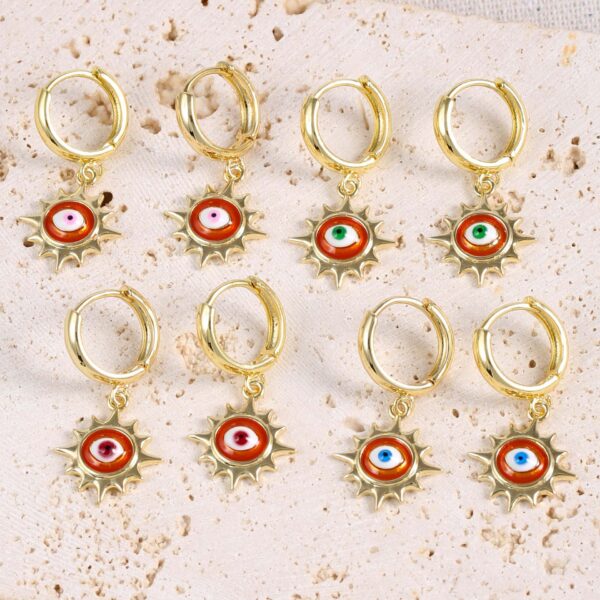 O1CN018fpmow1wZ4aYR56Bf_2219027866321-0-cib Wholesale Sunflower Devil's Eye Earrings Copper Gold-Plated Niche Creative Earrings