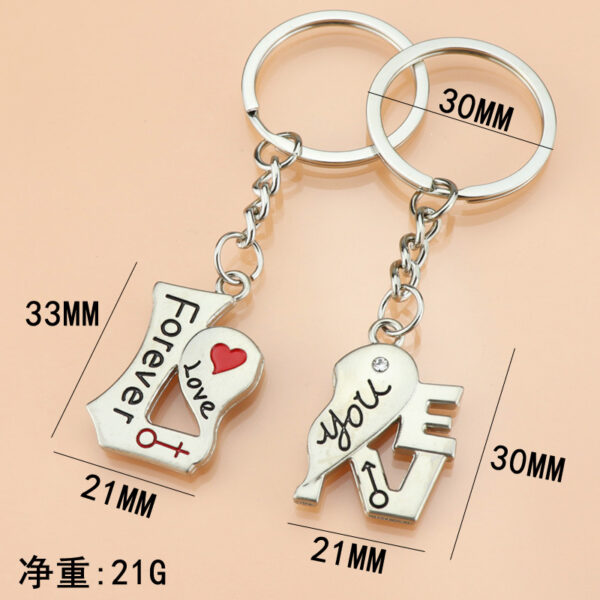 Wholesale Valentine's Day Silver Love Word Metal Keychain