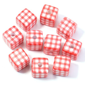 Color plaid red / Size 14mm, aperture 3.8mm