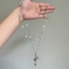 Wholesale Pearl Saturn Cross Detachable Stackable Necklace