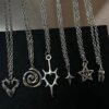 Wholesale Gothic alloy pendant heart-shaped punk necklace