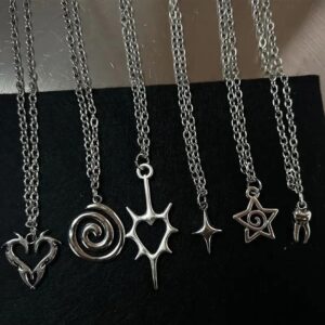 O1CN018ms9q31nr5btVTNSn_2212841575142-0-cib Wholesale Gothic alloy pendant heart-shaped punk necklace