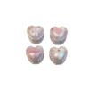 Wholesale 10pcs silk printed flower heart relief acrylic beads