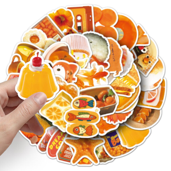 Wholesale 50 cute cartoon orange dessert doodle stickers