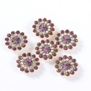 Light purple / 14mm three-layer sunflower (glass diamond)