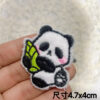 Wholesale Self-Paste Plush Cartoon Panda Embroidered Cloth Sticker DIY Accessories