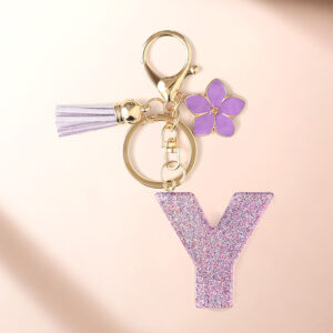 Purple y keychain