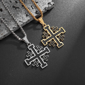 Wholesale Templar stainless steel cross necklace