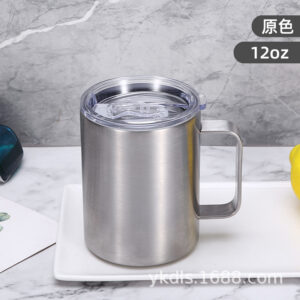 12oz natural stainless steel insulated mug (with lid) / 12oz or 360ml.20oz or 600ml