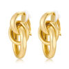 Wholesale Copper gold-plated double round two ring interlocking earrings