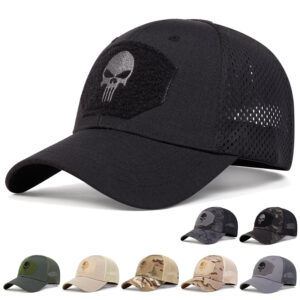 Wholesale Outdoor camouflage skull sunshade Velcro baseball cap