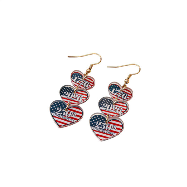 Wholesale Independence Day Anniversary Love Star Spangled Banner Acrylic Earrings