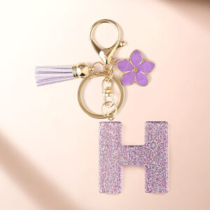 Purple h keychain