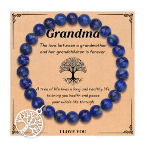 6mm lapis lazuli bracelet + grandma card / 19cm