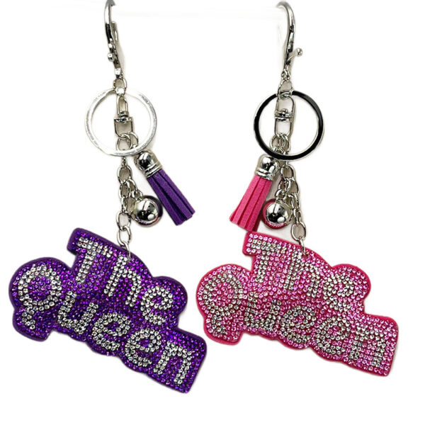 Wholesale Hot-fix rhinestone The Queen keychain bag charm accessory