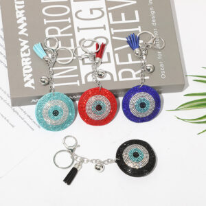 Wholesale Diamond Devil Evil Eye Keychain Bag Tassel Pendant Key