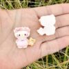 Wholesale 10pcs cute cartoon cat cream glue acrylic beads
