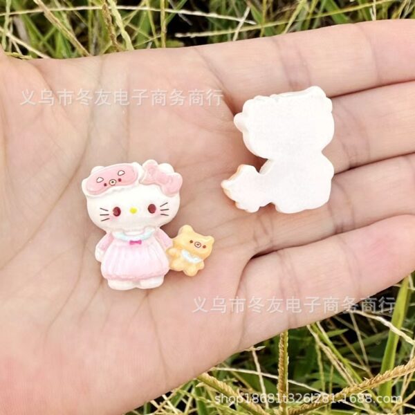 Wholesale 10pcs cute cartoon cat cream glue acrylic beads