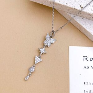 Xl5525 butterfly water drop necklace silver