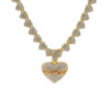Wholesale Valentine's Day Love ECG Full Diamond Necklace