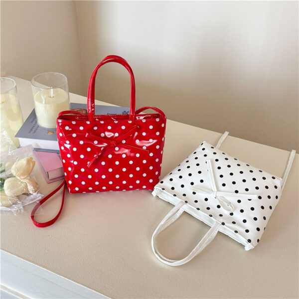 Wholesale Checkered cherry polka dot bow cute crossbody bag handbag