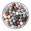 Wholesale 100pcs15mm Leopard Print Water Transfer Round Silicone Beads