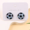 Wholesale Glittering Football/Rugby Helmet Acrylic Stud Earrings