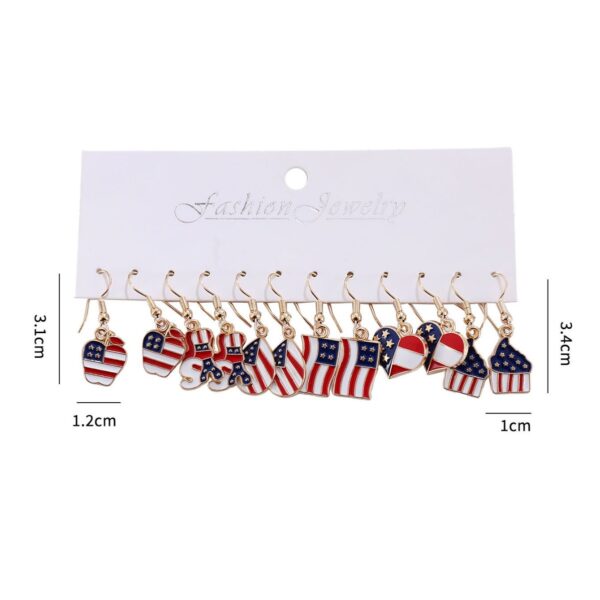 Wholesale Independence Day red, white, blue star striped slipper earring set