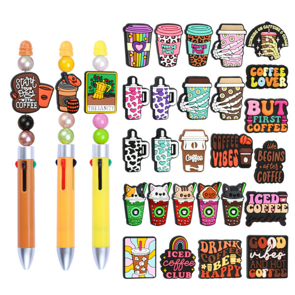 Wholesale Random 100pcs Creative Coffee Series Focal Beads