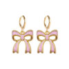 Wholesale Oil-spray colored bow pendant Valentine's Day earrings