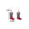 Wholesale Leopard Print Red Earrings Exaggerated Personality Earrings