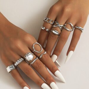 Silver square pearl 12-piece set