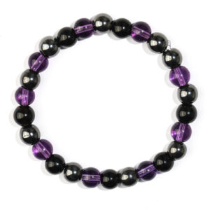 Magnet + obsidian + amethyst bracelet