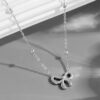 Wholesale Titanium Steel Bow Clavicle Chain Simple choker necklace