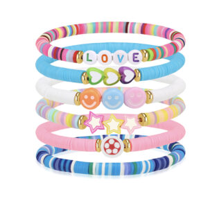 6pcs soft clay bracelet set