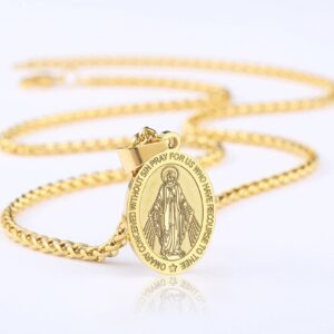 Wholesale Stainless Steel Virgin Mary Pendant Necklace Men's Pendant Hip Hop Accessories
