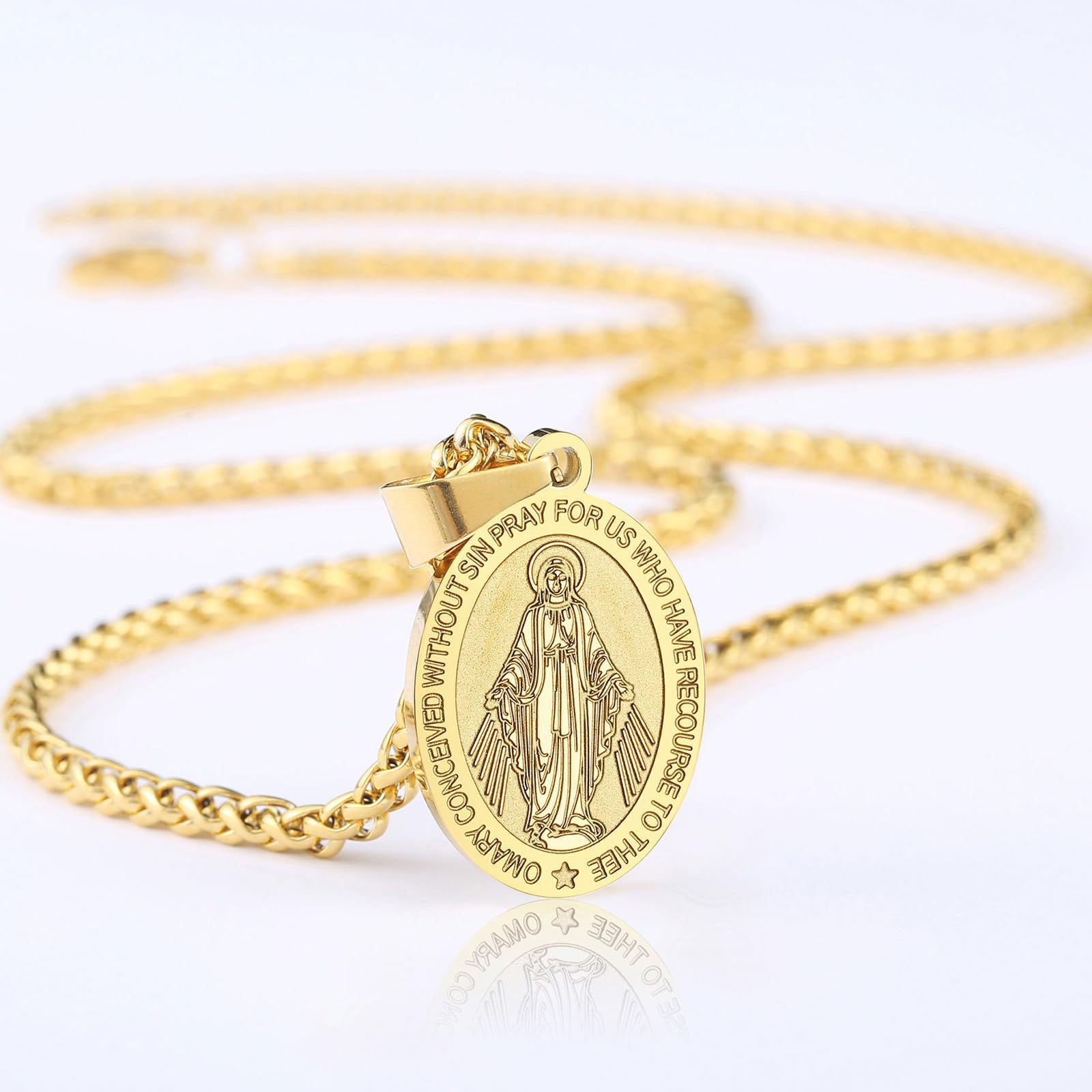 Wholesale Stainless Steel Virgin Mary Pendant Necklace Men's Pendant Hip Hop Aessories