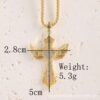 Wholesale Gold plated micro inlaid zircon cross pendant necklace