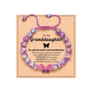 Butterfly emperor stone bracelet+to my granddaughter card