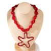 Wholesale Red Alien Pearl Beaded Star Necklace